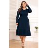 imagePOSESHE Womens Plus Size Dresses Short Sleeve Summer Casual Cute Loose Pleated Tiered Swing TShirt Dresses with PocketsB2navy Blue