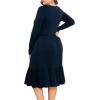 imagePOSESHE Womens Plus Size Dresses Short Sleeve Summer Casual Cute Loose Pleated Tiered Swing TShirt Dresses with PocketsB2navy Blue