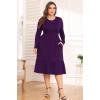 imagePOSESHE Womens Plus Size Dresses Short Sleeve Summer Casual Cute Loose Pleated Tiered Swing TShirt Dresses with PocketsB3purple