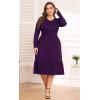 imagePOSESHE Womens Plus Size Dresses Short Sleeve Summer Casual Cute Loose Pleated Tiered Swing TShirt Dresses with PocketsB3purple