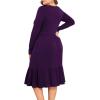 imagePOSESHE Womens Plus Size Dresses Short Sleeve Summer Casual Cute Loose Pleated Tiered Swing TShirt Dresses with PocketsB3purple