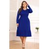imagePOSESHE Womens Plus Size Dresses Short Sleeve Summer Casual Cute Loose Pleated Tiered Swing TShirt Dresses with PocketsB4royal Blue