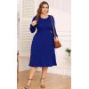 imagePOSESHE Womens Plus Size Dresses Short Sleeve Summer Casual Cute Loose Pleated Tiered Swing TShirt Dresses with PocketsB4royal Blue