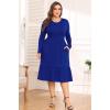 imagePOSESHE Womens Plus Size Dresses Short Sleeve Summer Casual Cute Loose Pleated Tiered Swing TShirt Dresses with PocketsB4royal Blue