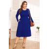 imagePOSESHE Womens Plus Size Dresses Short Sleeve Summer Casual Cute Loose Pleated Tiered Swing TShirt Dresses with PocketsB4royal Blue