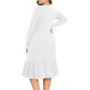 imagePOSESHE Womens Plus Size Dresses Short Sleeve Summer Casual Cute Loose Pleated Tiered Swing TShirt Dresses with PocketsB5white