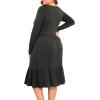 imagePOSESHE Womens Plus Size Dresses Short Sleeve Summer Casual Cute Loose Pleated Tiered Swing TShirt Dresses with PocketsB6grey