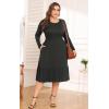 imagePOSESHE Womens Plus Size Dresses Short Sleeve Summer Casual Cute Loose Pleated Tiered Swing TShirt Dresses with PocketsB6grey