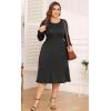 imagePOSESHE Womens Plus Size Dresses Short Sleeve Summer Casual Cute Loose Pleated Tiered Swing TShirt Dresses with PocketsB6grey