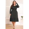 imagePOSESHE Womens Plus Size Dresses Short Sleeve Summer Casual Cute Loose Pleated Tiered Swing TShirt Dresses with PocketsB6grey