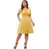 imagePOSESHE Womens Plus Size Dresses Summer Short Sleeve Wrap VNeck Sundress Casual Wedding Guest Cocktail Dress with Pockets18khaki