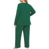 imagePOSESHE Womens Plus Size Short Sleeve Pajama Sets 2 Piece Lounge Sleepwear Ladies Pjs Sets with Pockets LoungeGreen