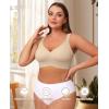 imagePOSESHE Womens Wirefree Bras Full Coverage No Underwire Everyday Bras Comfortable Wireless Padded TShirt BraletteNude