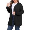 imagePOSESHE Womens Plus Size Cardigan Sweater 2024 Fall Long Sleeve Lightweight Knit Open Front Casual Loose CardiganBlack