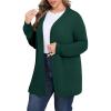 imagePOSESHE Womens Plus Size Cardigan Sweater 2024 Fall Long Sleeve Lightweight Knit Open Front Casual Loose CardiganGreen