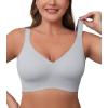 imagePOSESHE Womens Wirefree Bras Full Coverage No Underwire Everyday Bras Comfortable Wireless Padded TShirt BraletteGrey