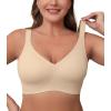 imagePOSESHE Womens Wirefree Bras Full Coverage No Underwire Everyday Bras Comfortable Wireless Padded TShirt BraletteNude