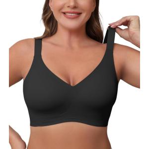 imagePOSESHE Womens Wirefree Bras Full Coverage No Underwire Everyday Bras Comfortable Wireless Padded TShirt BraletteBlack