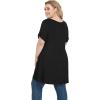 imagePOSESHE Plus Size Tunic Tops Women L5X Long Sleeve Button Basic Loose Tee Shirts Casual Flowy Swing V Neck Blouse TShirtB01 Black