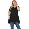 imagePOSESHE Plus Size Tunic Tops Women L5X Long Sleeve Button Basic Loose Tee Shirts Casual Flowy Swing V Neck Blouse TShirtB01 Black