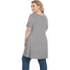 imagePOSESHE Plus Size Tunic Tops Women L5X Long Sleeve Button Basic Loose Tee Shirts Casual Flowy Swing V Neck Blouse TShirtB02 Heather Gray