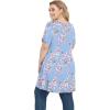 imagePOSESHE Plus Size Tunic Tops Women L5X Long Sleeve Button Basic Loose Tee Shirts Casual Flowy Swing V Neck Blouse TShirtB08 Flower Light Blue