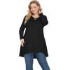 imagePOSESHE Plus Size Tunic Tops Women L5X Long Sleeve Button Basic Loose Tee Shirts Casual Flowy Swing V Neck Blouse TShirtC01 Long Sleeve Black