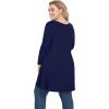 imagePOSESHE Plus Size Tunic Tops Women L5X Long Sleeve Button Basic Loose Tee Shirts Casual Flowy Swing V Neck Blouse TShirtC03 Long Sleeve Navy