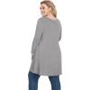 imagePOSESHE Plus Size Tunic Tops Women L5X Long Sleeve Button Basic Loose Tee Shirts Casual Flowy Swing V Neck Blouse TShirtC06 Longheather Gray