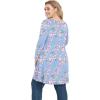 imagePOSESHE Plus Size Tunic Tops Women L5X Long Sleeve Button Basic Loose Tee Shirts Casual Flowy Swing V Neck Blouse TShirtC07 Long Sleeve Fl Blue