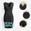 imagePOSESHE Womens Plus Size Dress 2024 Summer VNeck Sleeveless Wedding Guest Formal Cocktail Date Fashion Bodycon Wrap DressA1black