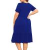 imagePOSESHE Womens Plus Size Dresses Short Sleeve Summer Casual Cute Loose Pleated Tiered Swing TShirt Dresses with PocketsA4royal Blue