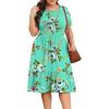 imagePOSESHE Womens Plus Size Dresses Short Sleeve Summer Casual Cute Loose Pleated Tiered Swing TShirt Dresses with PocketsA5green Floral