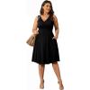 imagePOSESHE Womens Plus Size Dresses Sleeveless Wrap VNeck Sundress Casual Summer Wedding Guest Cocktail Dress with Pockets01black