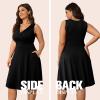 imagePOSESHE Womens Plus Size Dresses Sleeveless Wrap VNeck Sundress Casual Summer Wedding Guest Cocktail Dress with Pockets01black