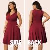 imagePOSESHE Womens Plus Size Dresses Sleeveless Wrap VNeck Sundress Casual Summer Wedding Guest Cocktail Dress with Pockets04wine Red