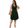 imagePOSESHE Womens Plus Size Dresses Sleeveless Wrap VNeck Sundress Casual Summer Wedding Guest Cocktail Dress with Pockets06green