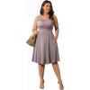 imagePOSESHE Womens Plus Size Dresses Sleeveless Wrap VNeck Sundress Casual Summer Wedding Guest Cocktail Dress with Pockets06grey