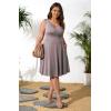 imagePOSESHE Womens Plus Size Dresses Sleeveless Wrap VNeck Sundress Casual Summer Wedding Guest Cocktail Dress with Pockets06grey