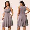 imagePOSESHE Womens Plus Size Dresses Sleeveless Wrap VNeck Sundress Casual Summer Wedding Guest Cocktail Dress with Pockets06grey