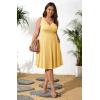 imagePOSESHE Womens Plus Size Dresses Sleeveless Wrap VNeck Sundress Casual Summer Wedding Guest Cocktail Dress with Pockets06khaki