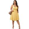 imagePOSESHE Womens Plus Size Dresses Sleeveless Wrap VNeck Sundress Casual Summer Wedding Guest Cocktail Dress with Pockets06khaki