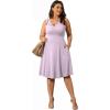 imagePOSESHE Womens Plus Size Dresses Sleeveless Wrap VNeck Sundress Casual Summer Wedding Guest Cocktail Dress with Pockets06light Purple