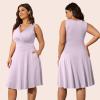 imagePOSESHE Womens Plus Size Dresses Sleeveless Wrap VNeck Sundress Casual Summer Wedding Guest Cocktail Dress with Pockets06light Purple