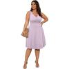 imagePOSESHE Womens Plus Size Dresses Sleeveless Wrap VNeck Sundress Casual Summer Wedding Guest Cocktail Dress with Pockets06light Purple