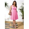 imagePOSESHE Womens Plus Size Dresses Sleeveless Wrap VNeck Sundress Casual Summer Wedding Guest Cocktail Dress with Pockets06pink