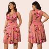 imagePOSESHE Womens Plus Size Dresses Sleeveless Wrap VNeck Sundress Casual Summer Wedding Guest Cocktail Dress with Pockets06pink Flower