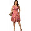 imagePOSESHE Womens Plus Size Dresses Sleeveless Wrap VNeck Sundress Casual Summer Wedding Guest Cocktail Dress with Pockets06pink Flower