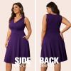 imagePOSESHE Womens Plus Size Dresses Sleeveless Wrap VNeck Sundress Casual Summer Wedding Guest Cocktail Dress with Pockets06purple
