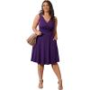 imagePOSESHE Womens Plus Size Dresses Sleeveless Wrap VNeck Sundress Casual Summer Wedding Guest Cocktail Dress with Pockets06purple
